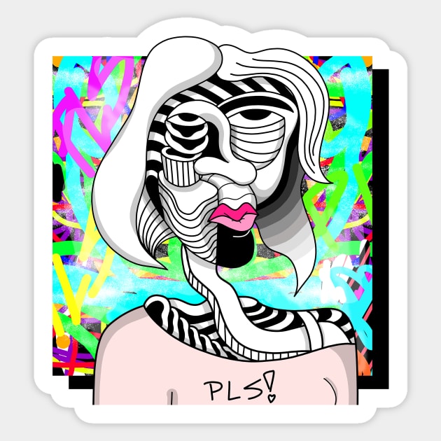 Abstract woman Sticker by PLS